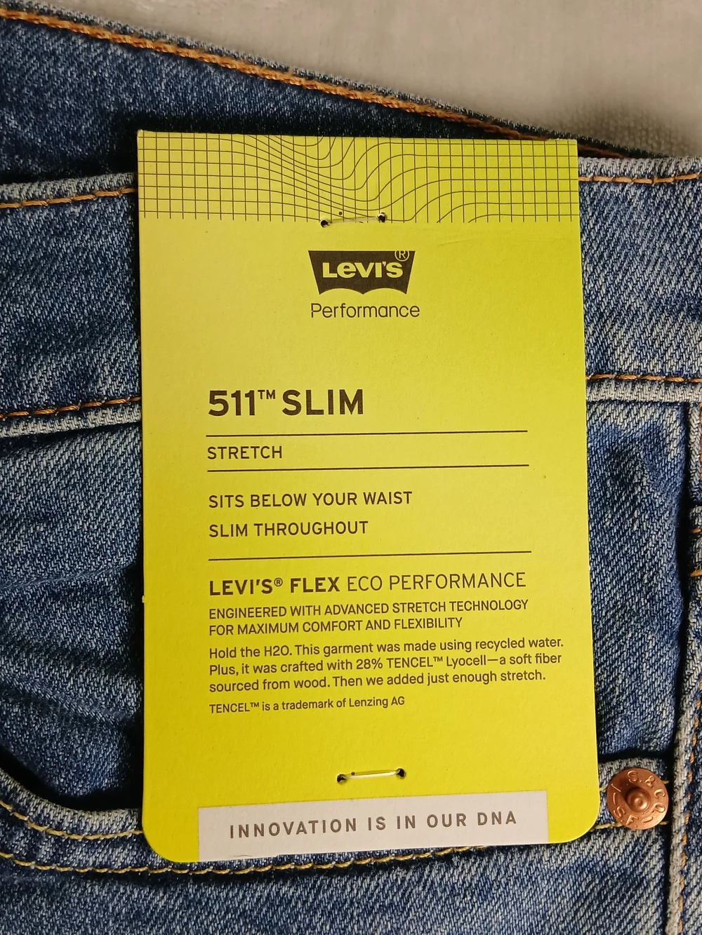 Levi's 511 Slim Fit Jeans 33x32 Men's Stretch Medium Wash NWT New